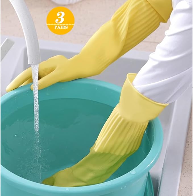 3- Pair 17.8 - Inch Elbow - Length Reusable Rubber Waterproof Household - Image 5