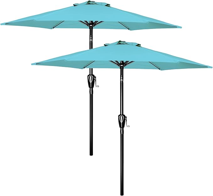 Simple Deluxe 9' Patio Umbrella Outdoor Table Market Yard Umbrella with Push Button Tilt/Crank by SimpleDeluxe