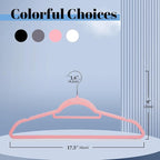 Smartor Pink Velvet Hangers 20 Pack, Space Saving Clothes Hanger - Image 8