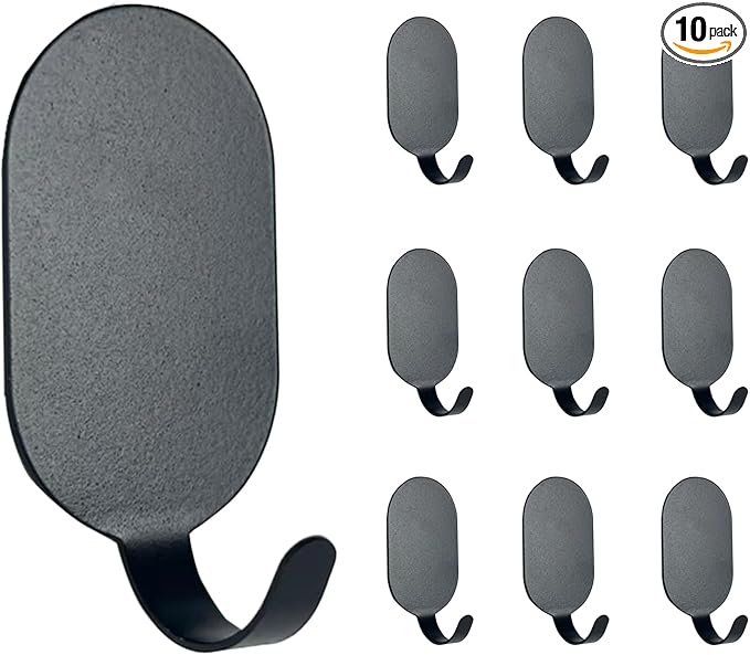 Sticky Adhesive Hooks for Hanging, Stainless Steel Hooks, Key Hooks, Towel Hooks by IBERDE