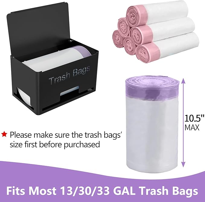 Extra Large Trash Bag Holder Dispenser, Metal Garbage Bag Dispenser Roll Holder - Image 4