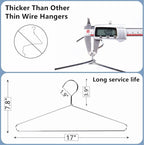 Amber Home 20 Pack Heavy Duty Metal Shirt Coat Hangers, Stainless Steel Clothes - Image 2
