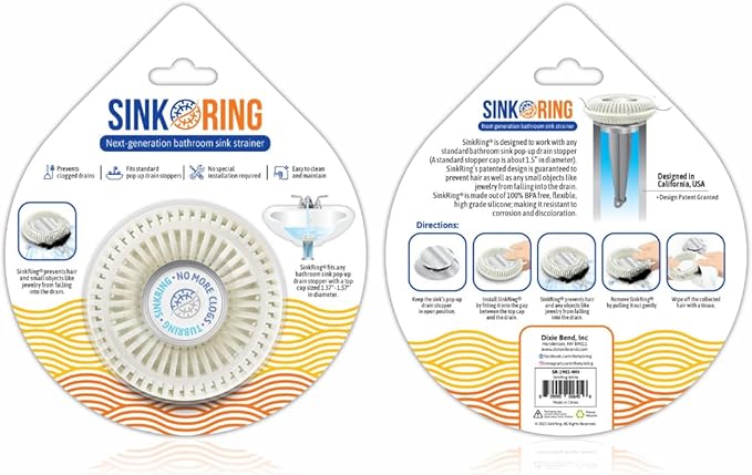 Bathroom Sink Hair Catcher for Pop-Up Drain – SinkRing 1.57" Precision Strainer - Image 6