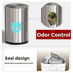 Brushed Nickel Bathroom Trash Can, Stainless Steel Garbage Can - Image 5