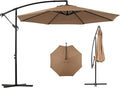 Backyard Expressions 10FT Cantilever Patio Umbrella – Outdoor Offset Hanging Umbrella with Smooth Crank, Tilt Adjustment & UV Protection – Heavy-Duty Steel Frame (Base Not Included) by BackyardExpressions