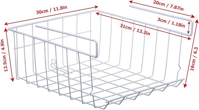 Lonians 2-Pack Under Shelf Hanging Storage Baskets - Image 2