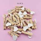 HAHIYO Heart Painted Mini Wooden Clothespin Clip Photo Paper Holders 1.38inch - Image 6