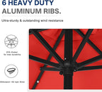 ABCCANOPY Durable Solar Led Patio Umbrellas with 24LED Lights 7.5FT (Red) - Image 6