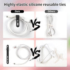 Oligei 25 Pcs Silicone Cable Ties, Cable Ties Reusable, High Elasticity Cord - Image 4