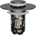 Hibbent Upgraded 3 in 1 Bathroom Sink Drain Strainer, Universal Pop Up Stopper by Hibbent