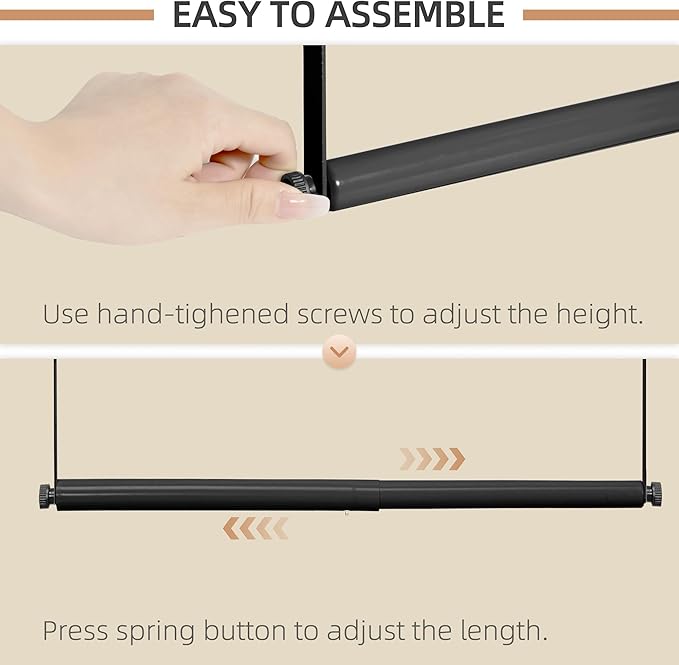 STORAGE MANIAC Adjustable Closet Rod Hanging Clothes Heavy Duty Closet Extender - Image 5