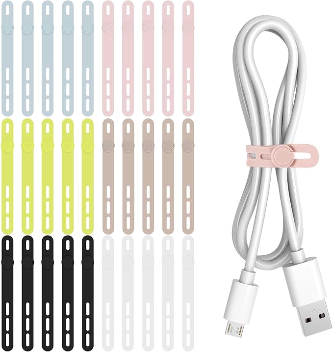 Donruby 30Pcs Silicone Cable Ties by Donruby