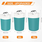 BlissTotes 75L Laundry Basket, Freestanding Laundry Hamper, Collapsible Dirty - Image 2