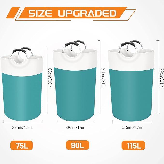 BlissTotes 75L Laundry Basket, Freestanding Laundry Hamper, Collapsible Dirty - Image 2
