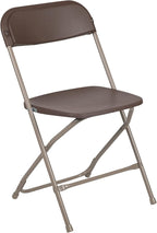 Flash Furniture Hercules Series Plastic Folding Chair Brown - 10 Pack 650LB Weight Capacity Comfortable Event Chair-Lightweight Folding Chair by FlashFurniture