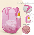 The upgraded pop-up laundry basket features a breathable side pocket mesh design - Image 3