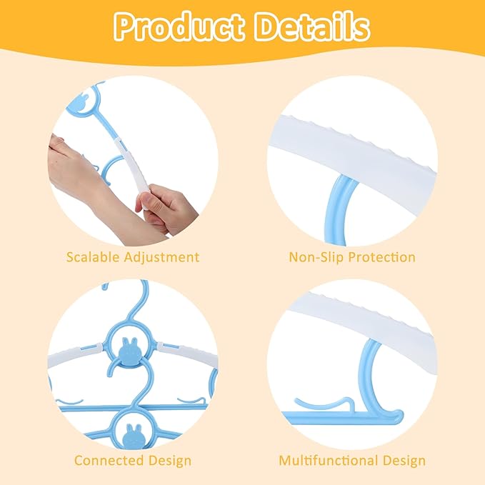50 Pack Infant Hangers, Non-Slip Kids Hanger, Space Saving Plastic Hangers - Image 3