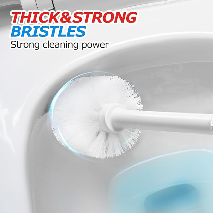2Pack 2 in 1 Toilet Brush and Plunger Set, Extended Handle Plunger，Toilet Bowl - Image 5