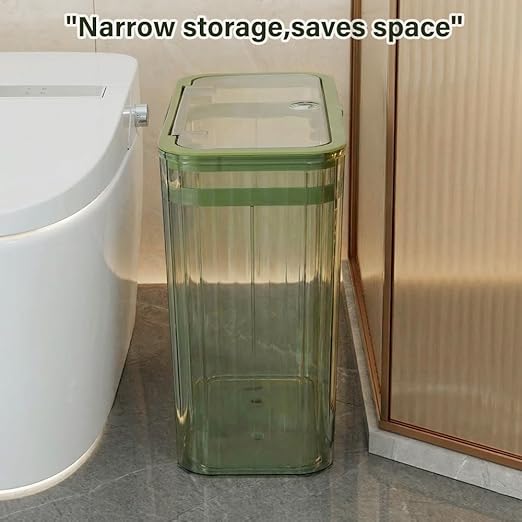Bathroom Trash Can with Lid3.5 Gallon Garbage Can，for Bedroom, Plastic Slim - Image 6