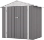 Patiowell 6x4 FT Outdoor Storage Shed, Water-Resistance Metal Outdoor Sheds with Vents & Lock, Garden Shed of Galvanized Steel for Lawn, Patio, Backyard Garden Tools, Bikes, Gray - Image 2