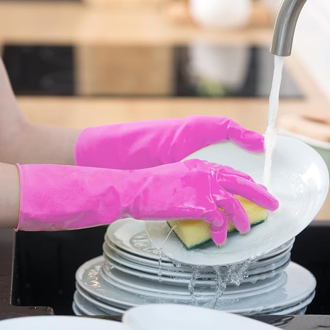 ForPro Natural Rubber Gloves, 6 Pairs Reusable Multi-Purpose Household Cleaning - Image 6