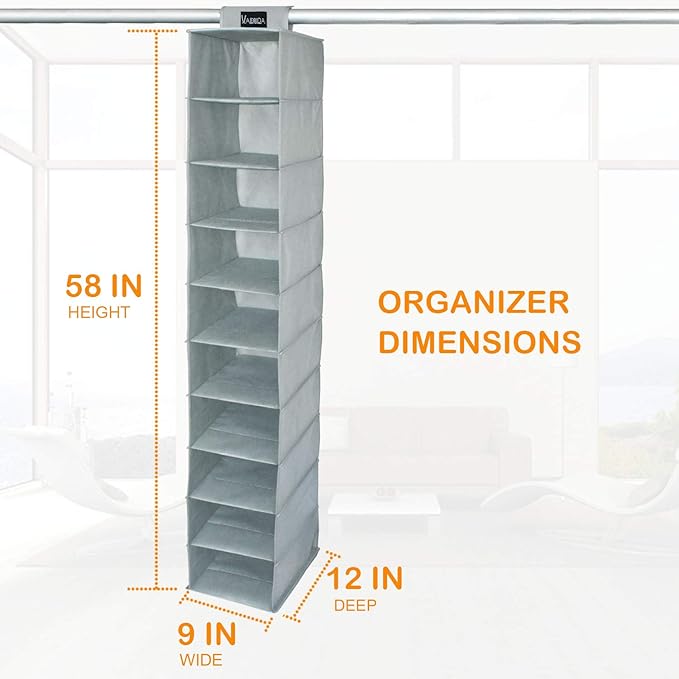 VAESIDA 10 Shelf Hat Rack Hanging Closet/Organizer - Image 3