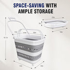 TECHMILLY Collapsible Plastic Laundry Basket Hamper - Image 4