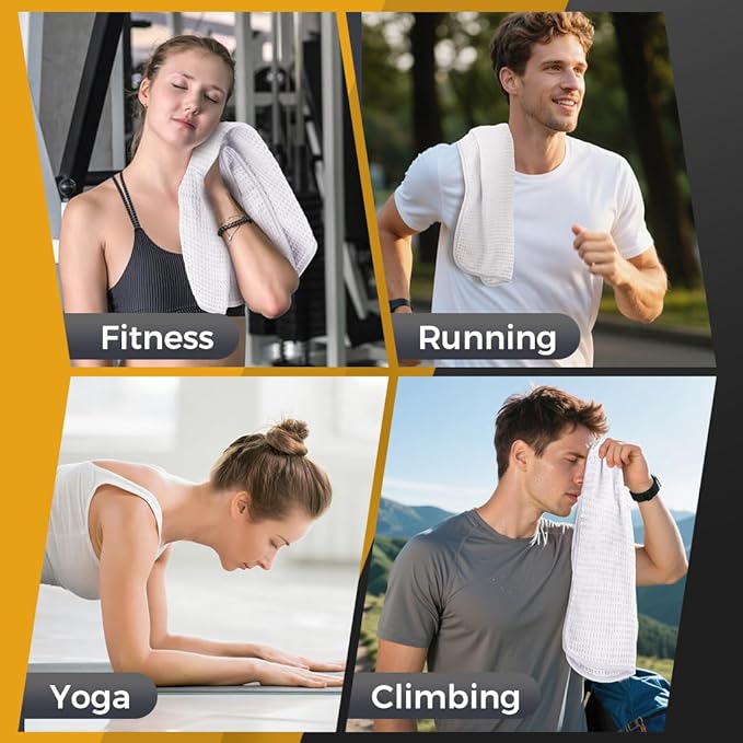 HOMEXCEL 4 Pack Premium Waffle Gym Towels, Ultra Soft Cooling Towels Highly - Image 8