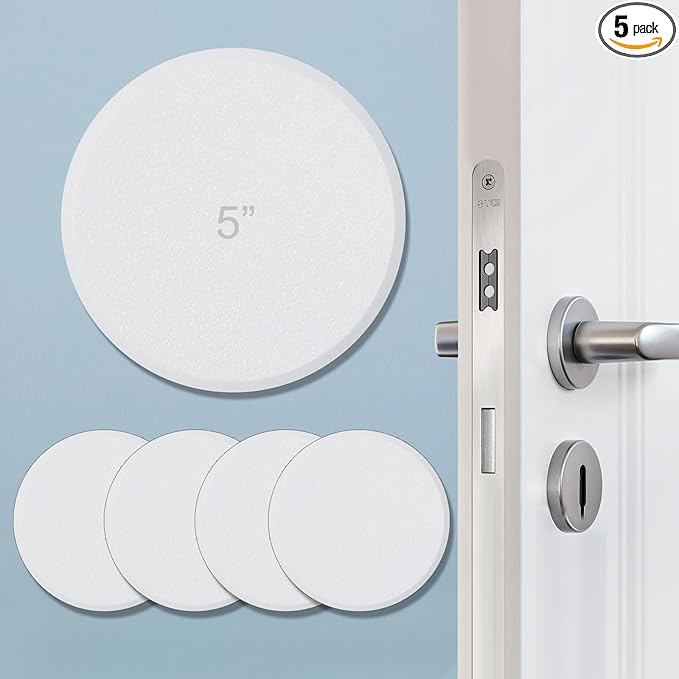 HOME MASTER HARDWARE 5" Wall Protector Round, 5 Pack Doorknob Wall Shield Guard by HOME+MASTER+HARDWARE