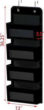 Simple Houseware 4 Clear Window Pocket Over Closet Door Storage Hanging - Image 2