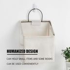 2 Pcs Wall-hanging Storage Bags, Desktop Organizer Basket Cotton Linen Hanging - Image 6