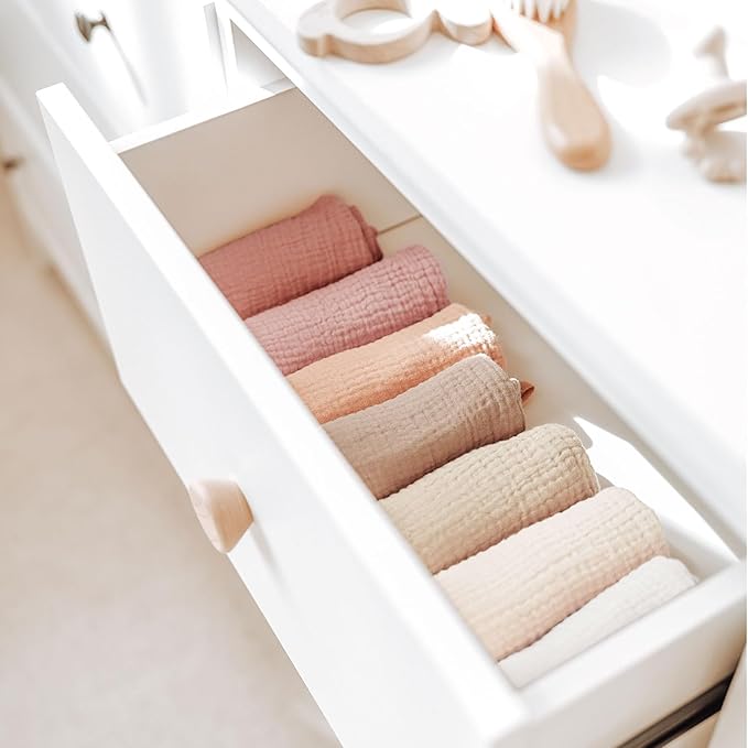 Konssy 7-Pack Soft Cotton Face Wash Cloths, Reusable Absorbent Washcloths - Image 8