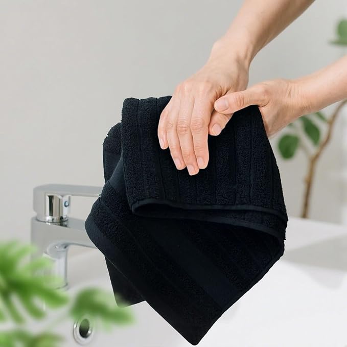 Jacquotha 4-Pack Bathroom Hand Towels Ribbed – Guest Room & Spa Premium Cotton - Image 6
