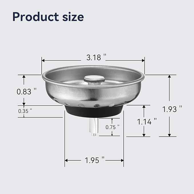 2 Pack Kitchen Sink Strainer and Stopper Combo - Image 5