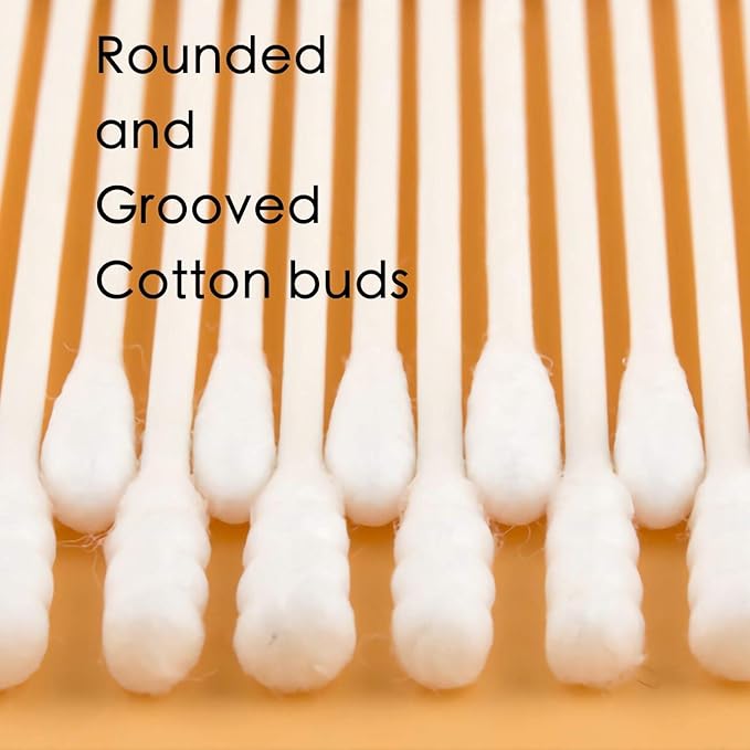 400pcs Organic Cotton Swabs for Infant Baby/kid/Adult, Round&Spiral Head Qtip - Image 2