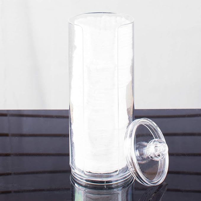 Super Z Outlet Cosmetic Cotton Pad Rounds Holder Makeup Removers Clear Acrylic - Image 5