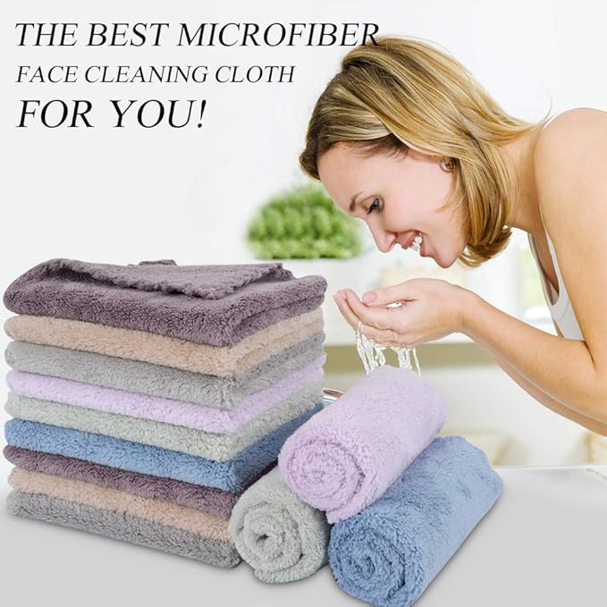 SUNLAND Microfiber Face Cloth Reusable Makeup Remover Facial Cleansing Towel - Image 3