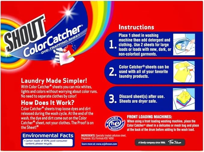 Shout Color Catchers for Laundry, Allow Mixed Washes, Prevents Color Runs and - Image 8