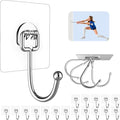 20 Pack Large Adhesive Hooks for Hanging Heavy Duty 44 lb, Self Adhesive Sticky by Strjobaili