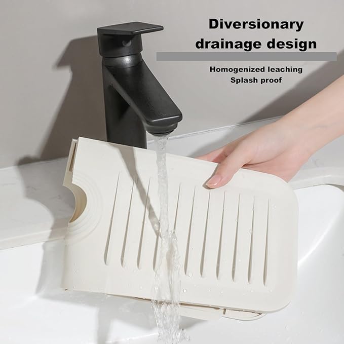 Kitchen Silicone Sink Splash Guard, 5° Slope Type Design Sink Mat, Sink Faucet - Image 4