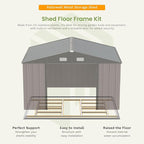 Patiowell 10 x 12 FT Metal Storage Shed for Outdoor with Floor Frame, Steel Yard Shed with Design of Lockable Doors, Utility and Tool Storage for Garden, Backyard, Patio, Outside use,Brown - Image 2