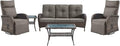 5 Piece Patio Furniture Set with Swivel Recliner Chair - Removable Outdoor Patio Couch Set, Chaise Lounge Chair Outdoor with Adjustable Backrest and Footrest and Coffee Table for Casual Gathering by Belord