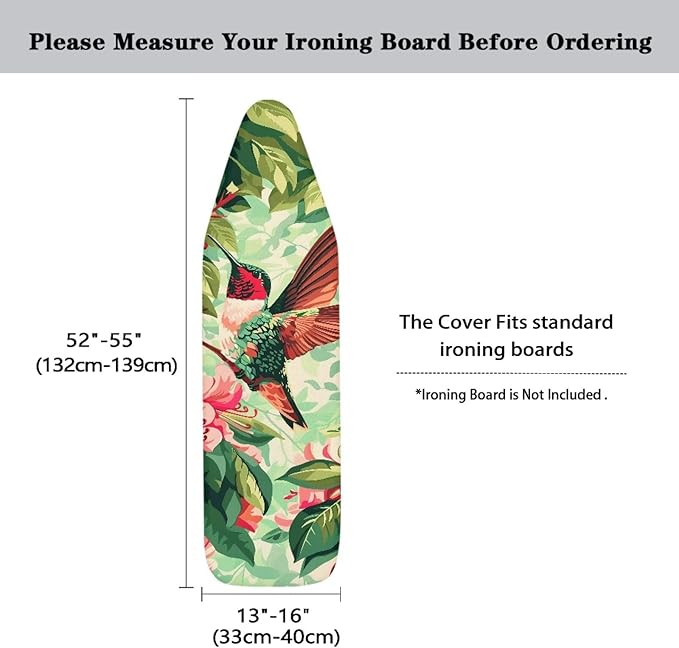 Hummingbird Monstera Ironing Board Cover Table Top Ironing Board Cover and Pad - Image 5