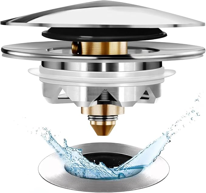 Bathtub Drain Stopper, Pop Up Tub Stopper and Cover, Bottom by Anlige