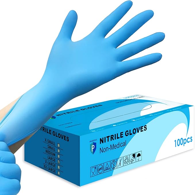 PROMEDIX P Nitrile Disposable Gloves, 4mil-100 Count, Gloves Disposable Latex by PROMEDIXP