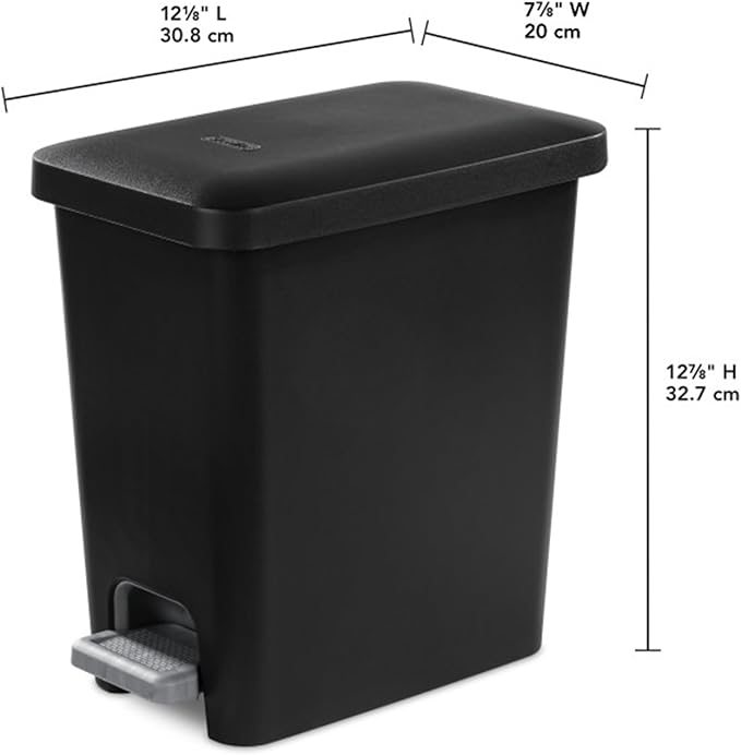 Sterilite 2.7 Gallon Rectangular StepOn Wastebasket - Image 3
