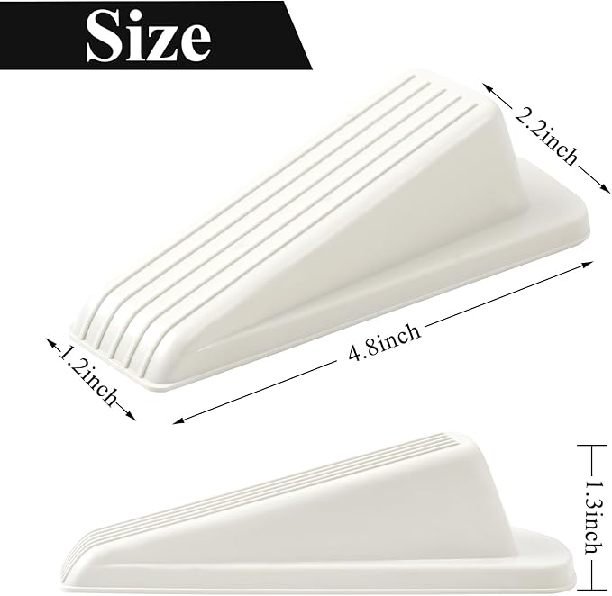4 Pack Door Stoppers for Bottom of Door, Rubber Door Stopper Wedge, Sturdy - Image 2
