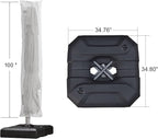 PURPLE LEAF 9'×9' Patio Umbrella with Base Outdoor Cantilever Umbrella with Cover Aluminum Square Offset Umbrella with 360-degree Rotation for Deck Pool Garden White - Image 3