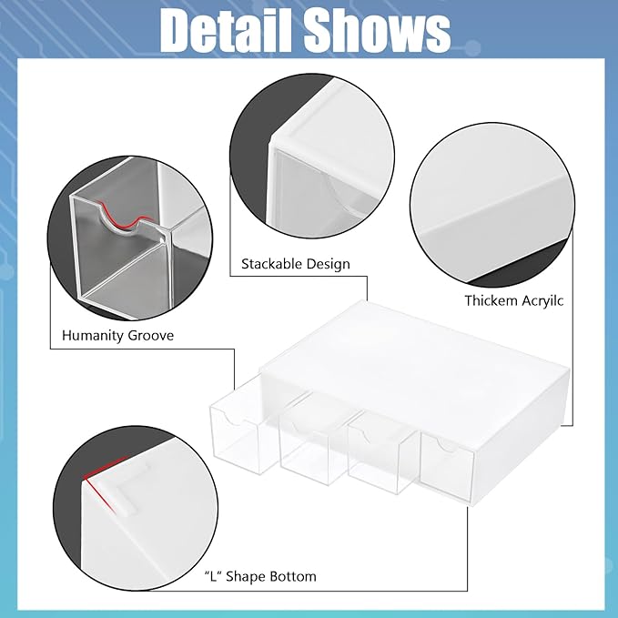 BTSKY 1 Pack White Acrylic Battery Storage Organizer - Image 8