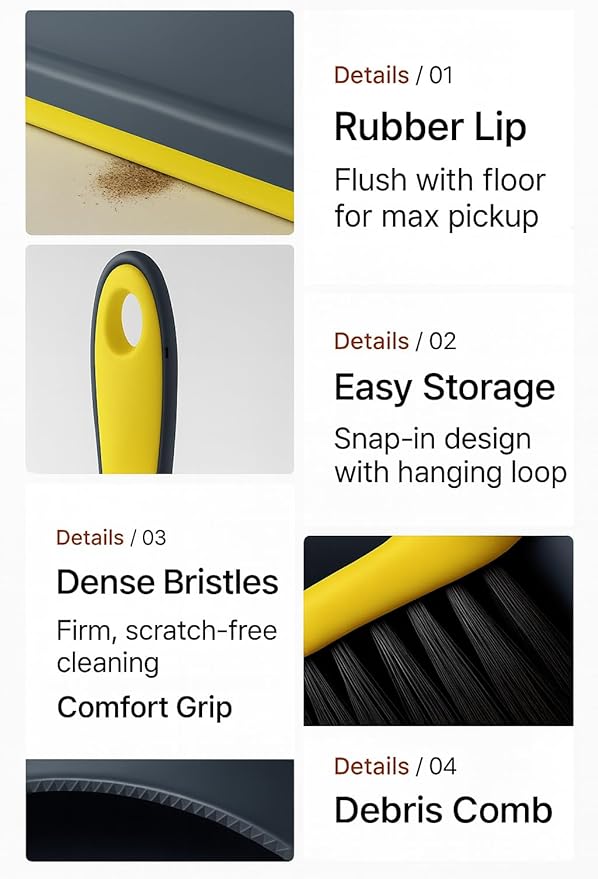 Dustpan and Broom Set Small – Mini Handheld Dustpan and Brush Combo - Image 8